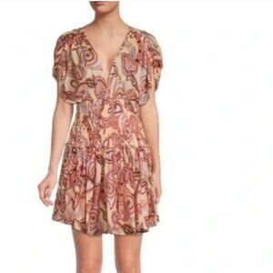 A.L.C. Luna Smocked Printed Minidress size 2 NEW